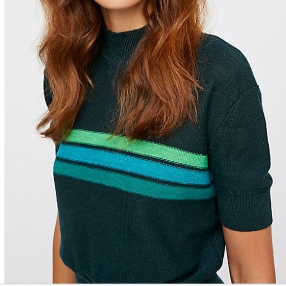 Free People Sweaters - Free People “Way Back” Mock Striped Neck Sweater
